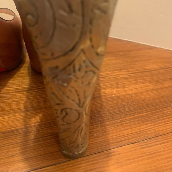 Christian Louboutin Embossed Peep Toe Slingbacks EU39.5 - Picture 6 of 8